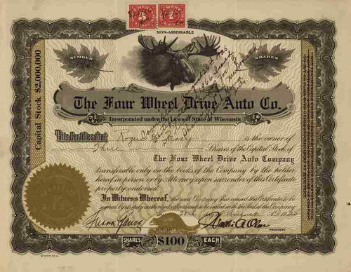 Four wheel drive auto - 1925, fwd